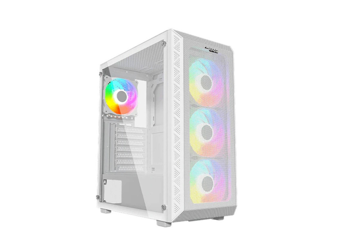 Twisted Minds 03 Apex Mid Tower Case with 3 RGB Fans - White | Qatar