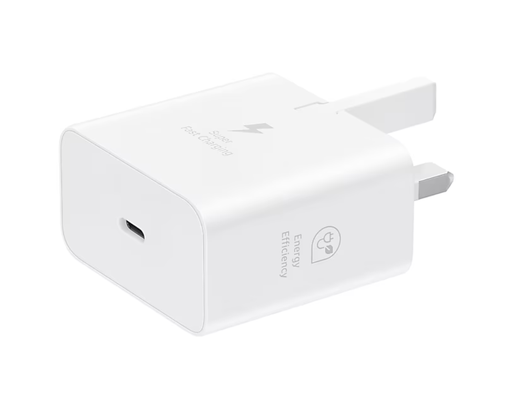 Buy Samsung 25W Power Adapter without Cable - White for Fast Charging in Qatar