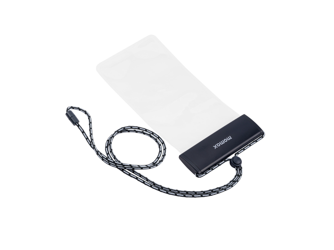 Buy Momax Waterproof Phone Protection Bag with Hanging Cord - Black in Qatar