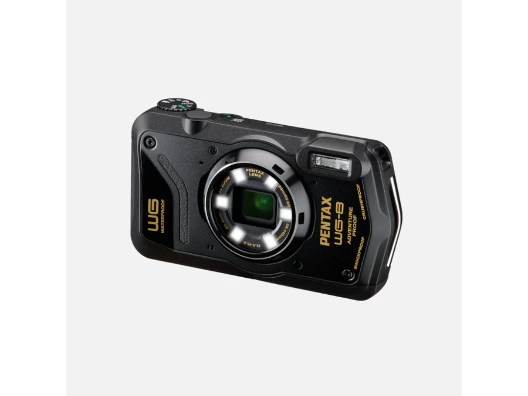 Pentax WG-8 Waterproof Digital Camera, 20 MP, 5X Zoom, 4K Video