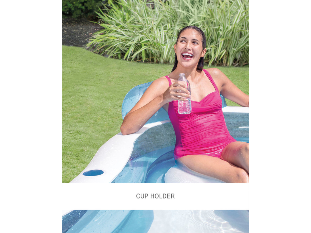 Intex Swim Center Square Inflatable Family Lounge Pool