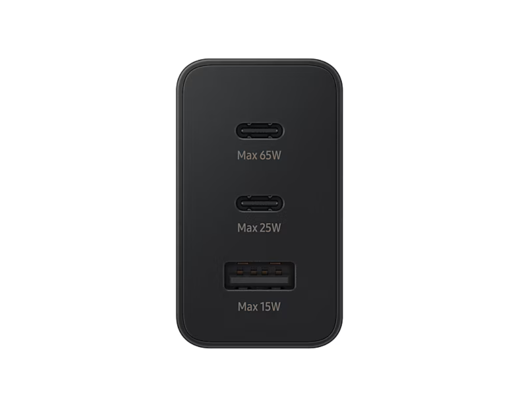 Buy Samsung 65W Power Adapter Trio - Black for Fast Charging in Qatar