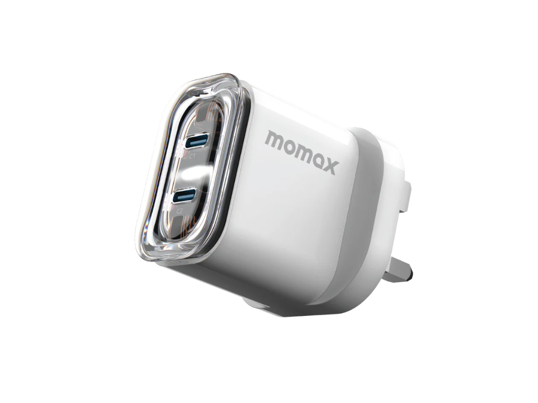 شاحن Momax 1-Charge Flow بمنفذين USB-C بقوة 35 وات من GaN