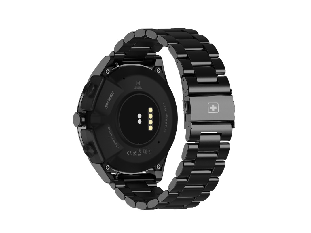 Swiss Military DOM Music Series 1 Smartwatch – Black | Same-Day Qatar