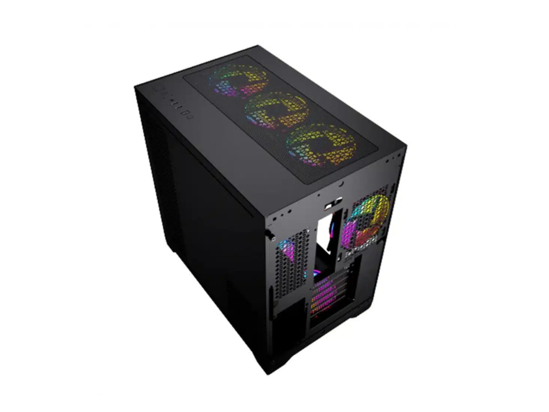 Twisted Minds Bullet-07 Mid Tower Glass Case with 7 RGB Fans - Black