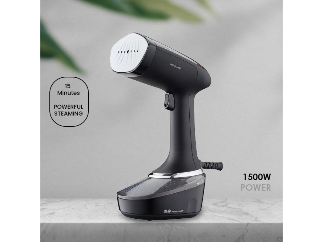 Green Lion1500W Garment Steamer with 300ML Water Tank and 15 Seconds Rapid Heating,  Steam Mate X – Black