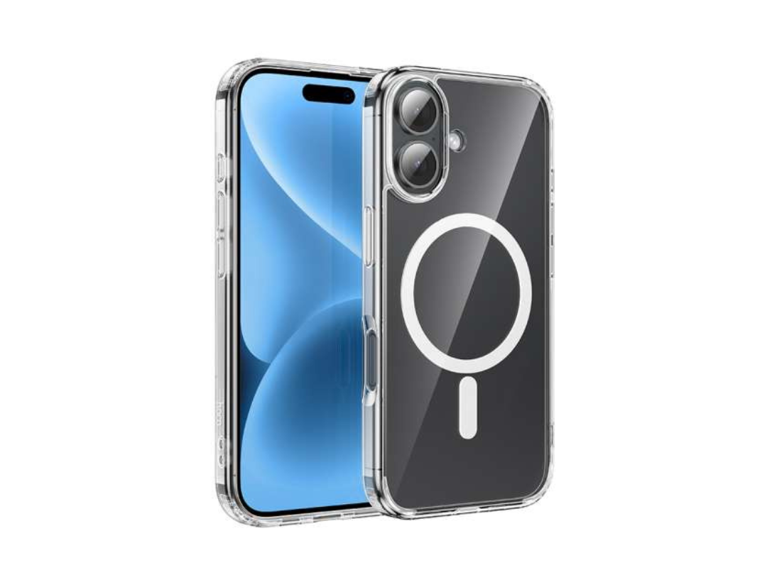 HOCO iPhone 16 Plus Shockproof Magnetic Case – Transparent Protective