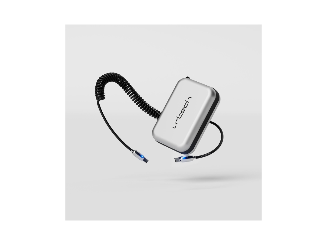 Buy URTECH 100W USB-C Spring Cable | LED | in Qatar