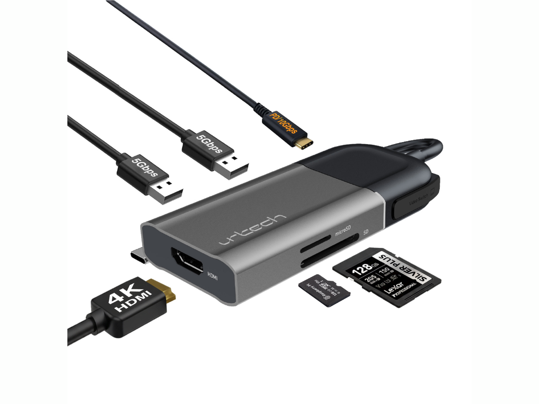 Buy URTECH 6-in-1 USB-C Hub | 4K HDMI + Privacy Switch | in Qatar ...