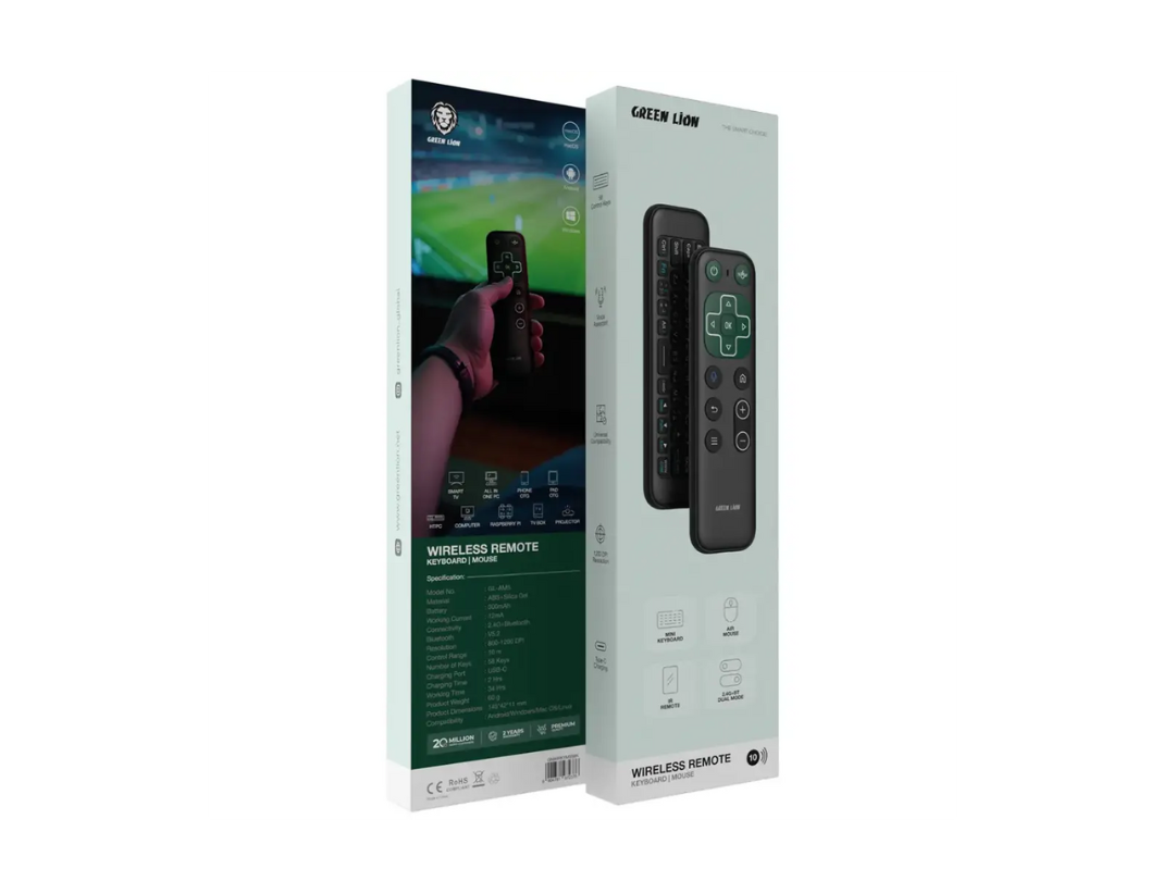 Buy Green Lion Wireless Remote Keyboard & Mouse – Black | in Qatar 