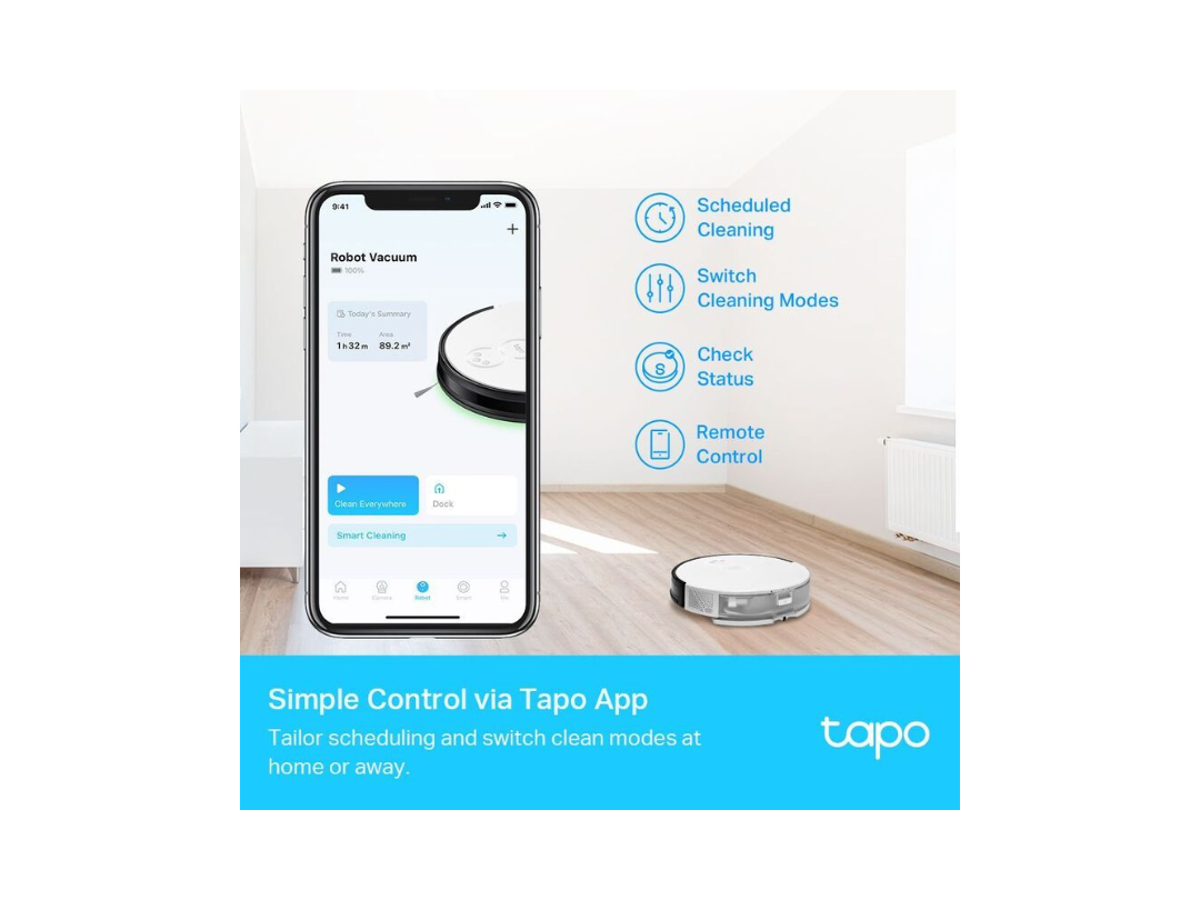 روبوت المكنسة الكهربائية والممسحة TAPO RV10 من TP-Link