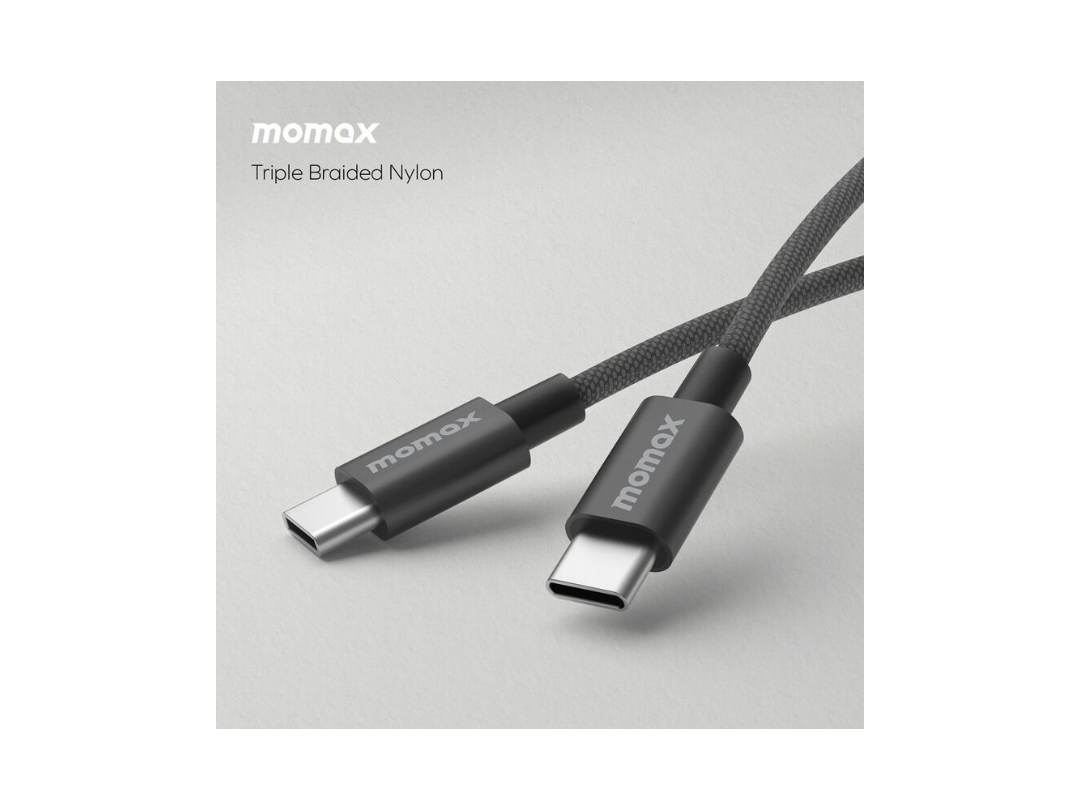 Buy Momax Elite 60W USB-C to USB-C Cable 1.5m  Fast Charging Black in Qatar