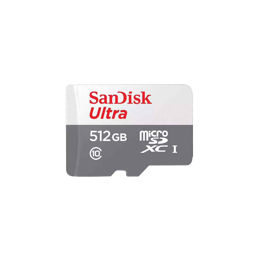 SanDisk 512GB Ultra microSDXC UHS 1 Card 100MB/s Grey -SDSQUNR-512G-GN3MN