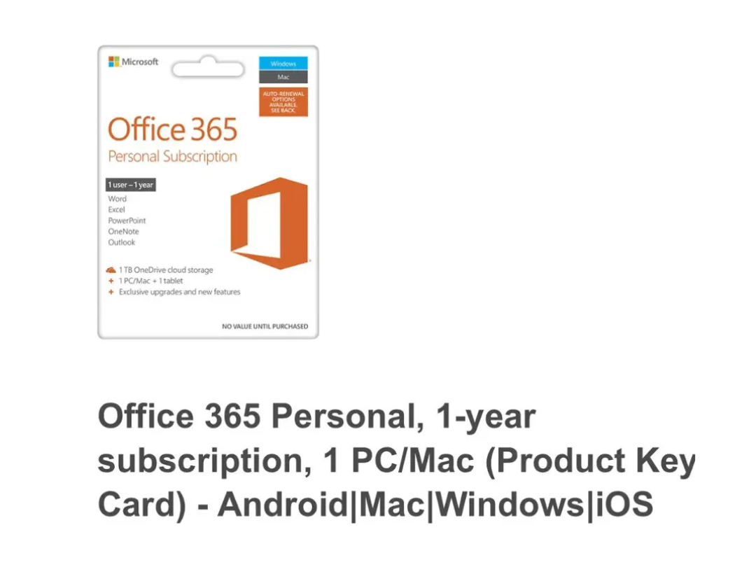 Microsoft 365 Personal – 1 User, 12-Month Digital Code | Qatar