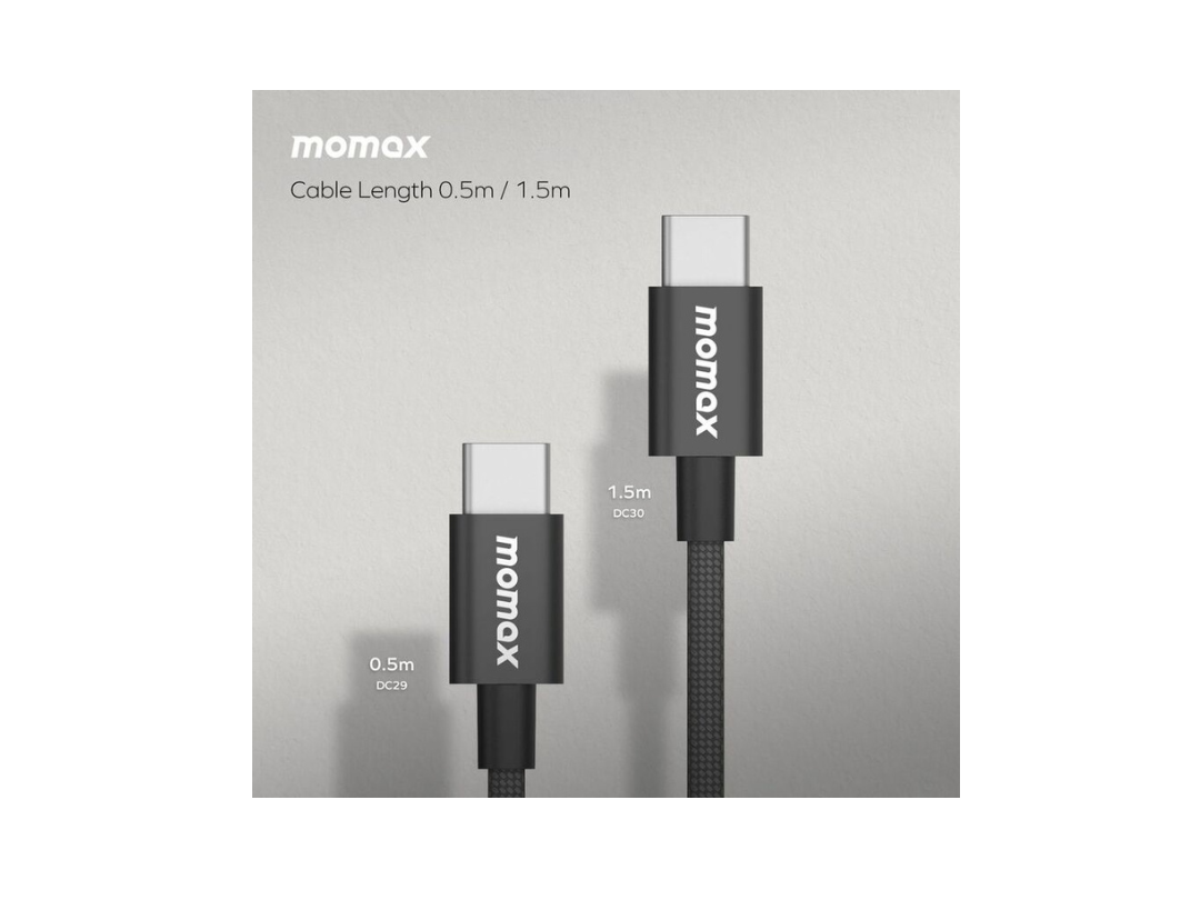 Buy Momax Elite 60W USB-C to USB-C Cable 1.5m  Fast Charging Black in Qatar