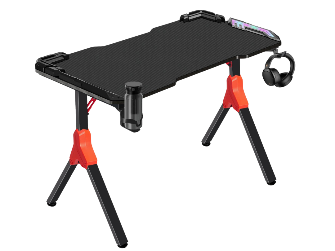 1.2m LED Gaming Desk with Cup Holder & Headphone Hook - Qatar