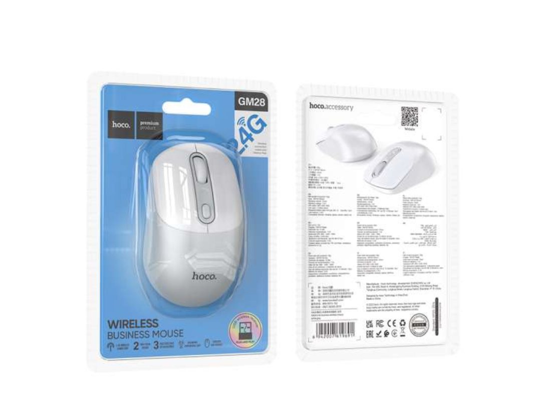 Hoco Wireless Business Mouse 2.4G - High Precision, Ergonomic, White