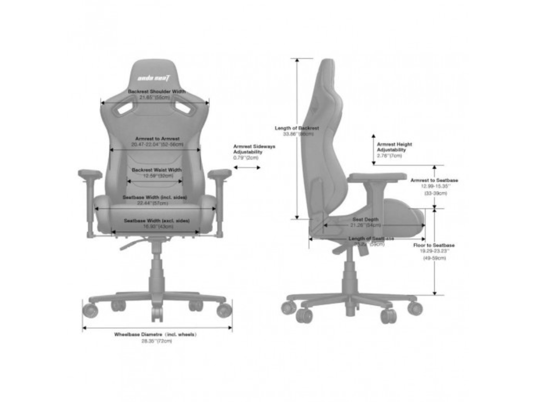 AndaSeat Kaiser Frontier XL Gaming Chair – Gray, Ergonomic Support