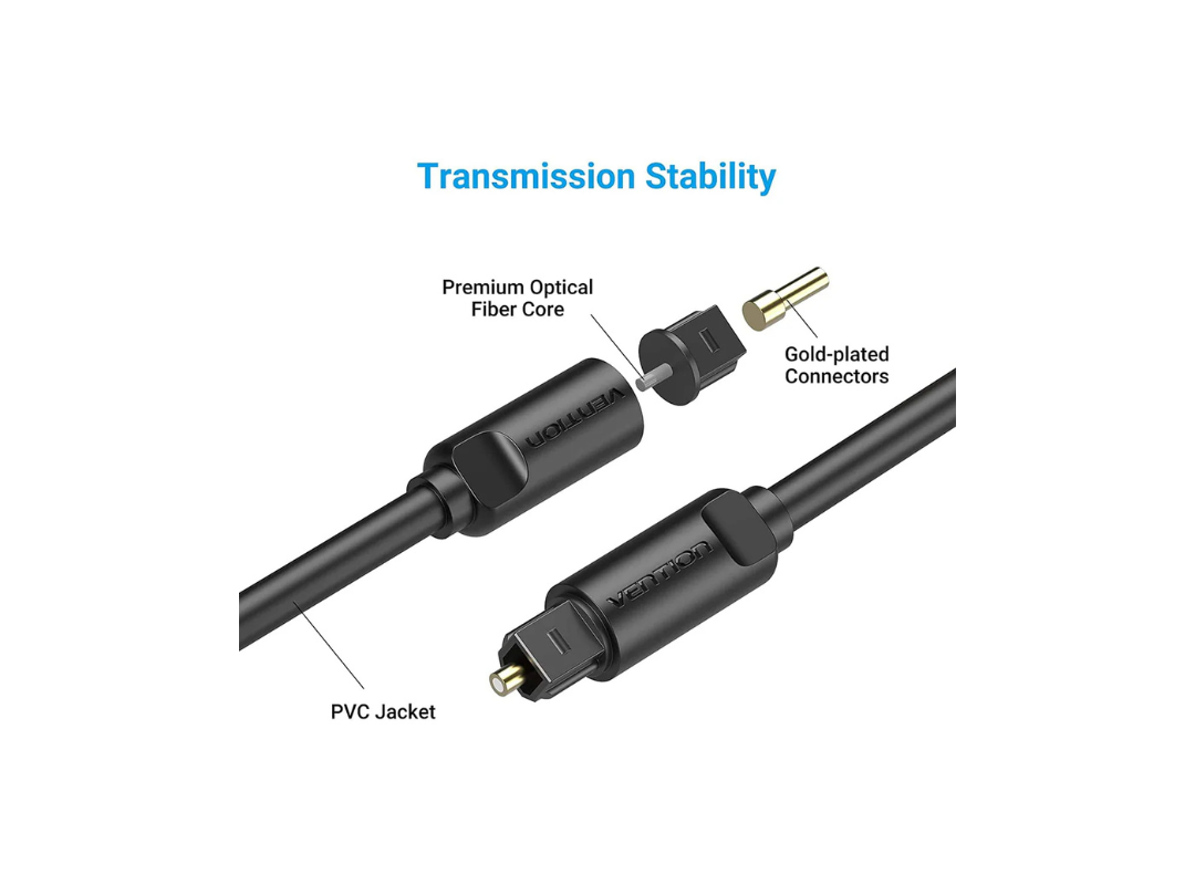 Buy Vention Optical Fiber Audio Cable Black - 2M in Qatar