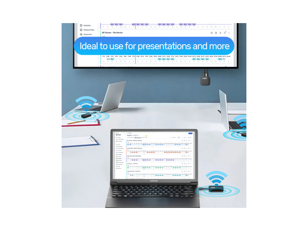 Unitek USB-C Wireless HDMI Extender Kit - 50M, HD Streaming