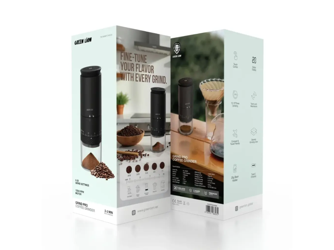 Green Lion Grind Pro Coffee Bean Grinder Machine - Rechargeable - Black (GNGRND45BK) Green Lion Grind Pro Coffee Bean Grinder Machine - Rechargeable - Black (GNGRND45BK)