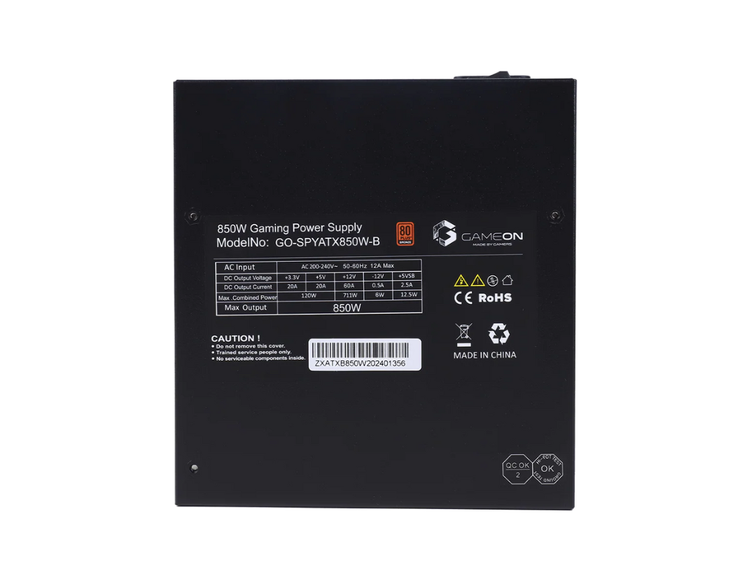 Buy GAMEON SPY2 850W 80+ Bronze Modular Gaming PSU – Black | in Qatar