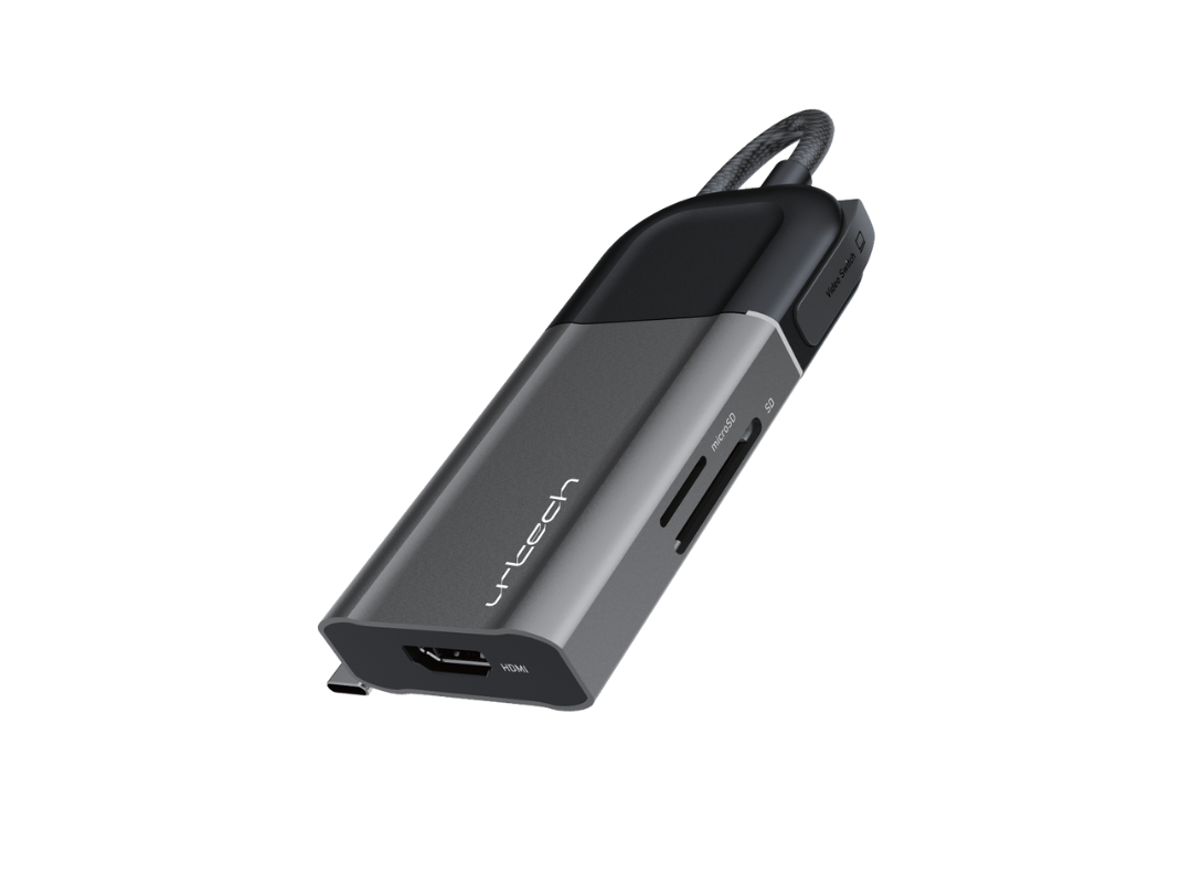 Buy URTECH 6-in-1 USB-C Hub with Hardware Privacy | 4K HDMI | 100W PD in Qatar