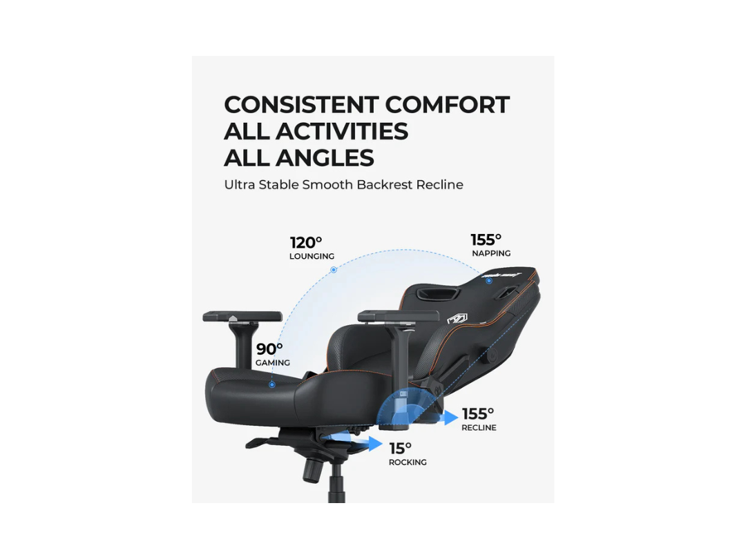 AndaSeat Kaiser 3 Gaming Chair - Black Leather, Ergonomic, 4D Armrests