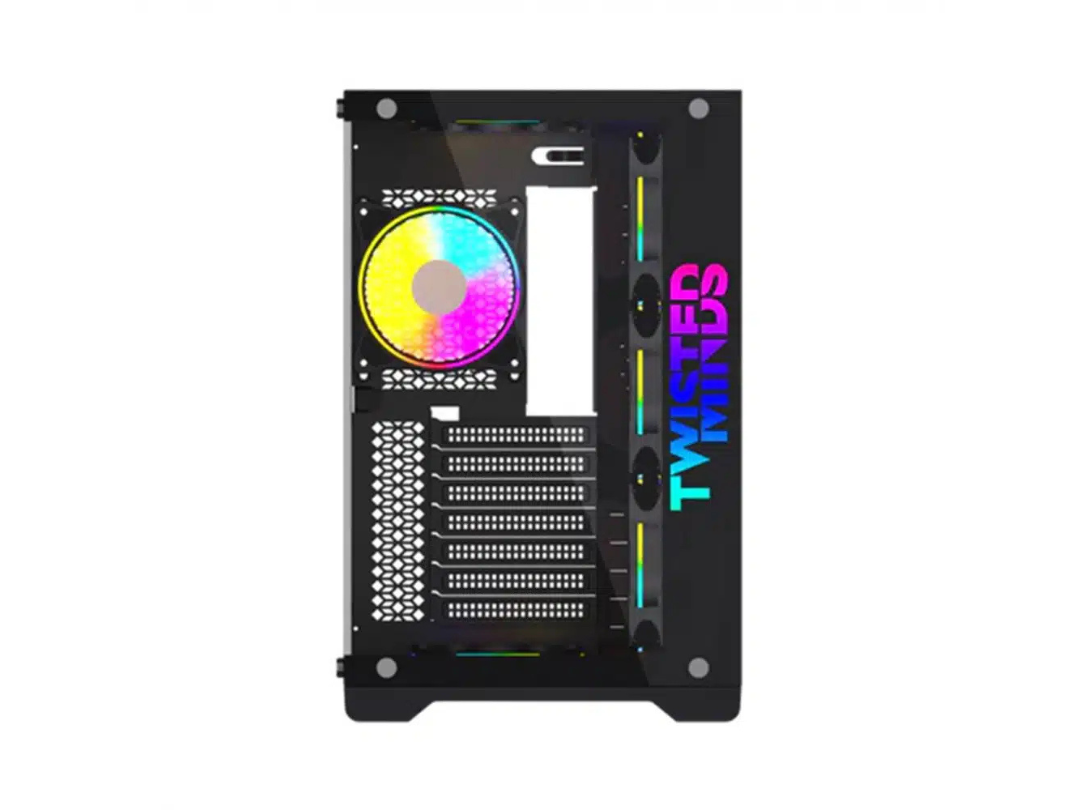 Twisted Minds Bullet-07 Mid Tower Glass Case with 7 RGB Fans - Black