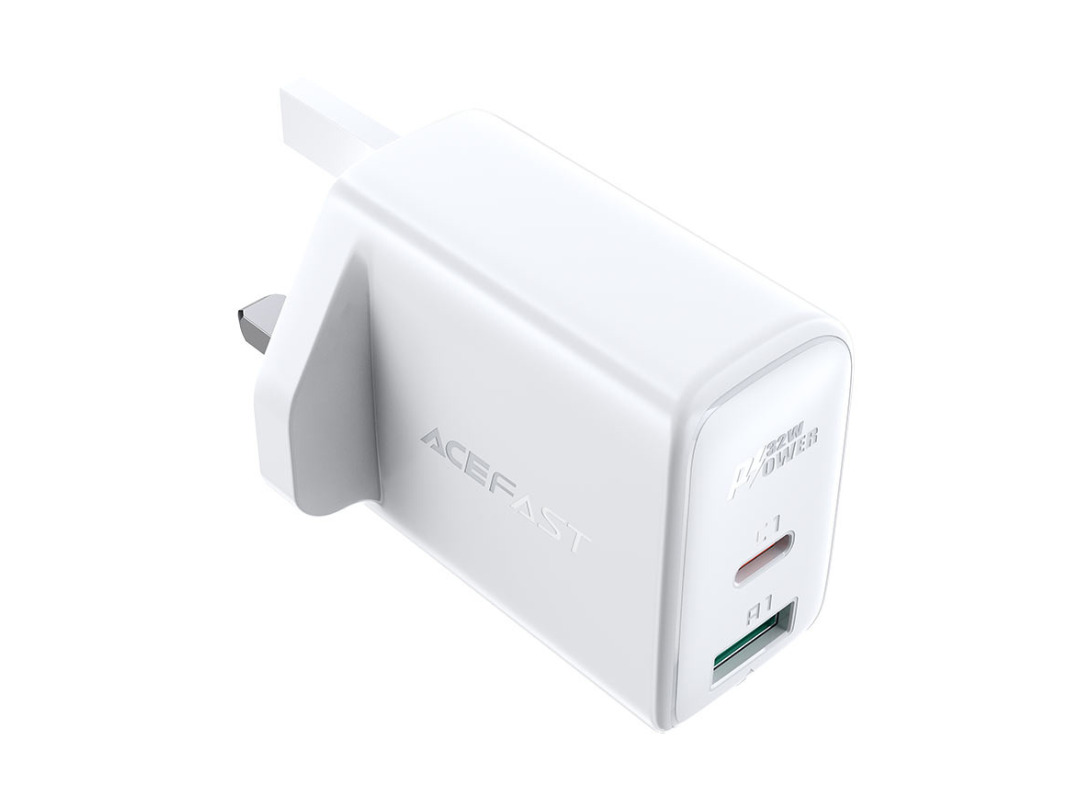 ACEFAST A8 PD32W Wall Charger UK Plug, USB-C & USB-A Fast Charging