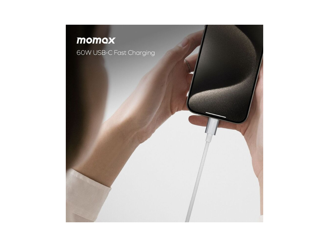 Buy Momax Elite 60W USB-C to USB-C Cable 0.5m Fast Charging White in Qatar