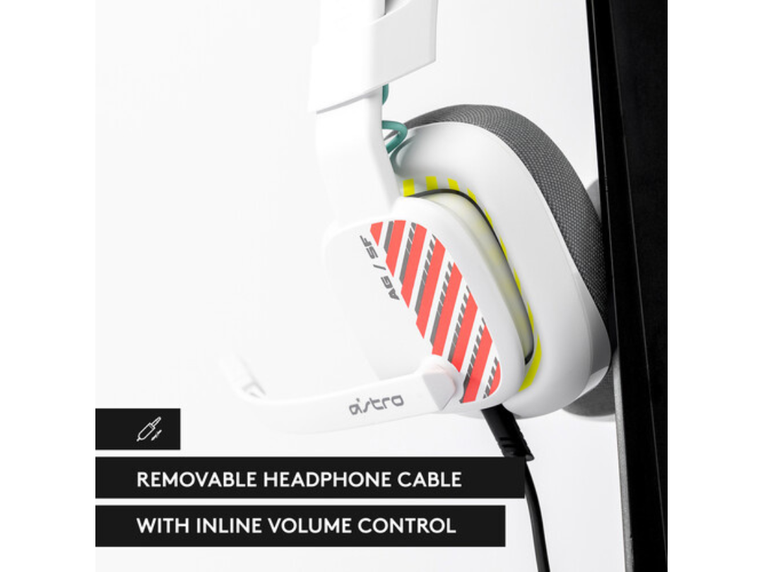 Logitech Astro A10 Gen 2 PlayStation Challenger Wired Gaming Headset, Detachable 3.5mm Cable, White | 939-002062