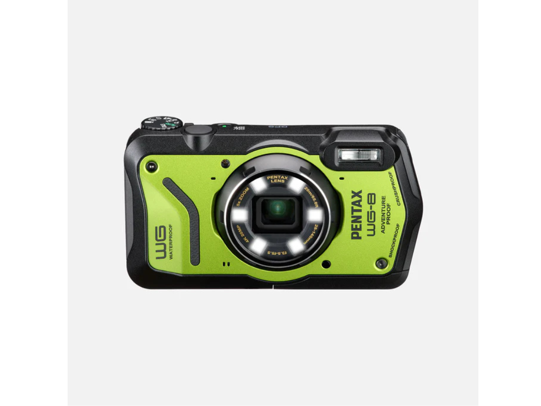 Pentax WG-8 Waterproof Digital Camera, 20 MP, 5X Zoom, 4K Video