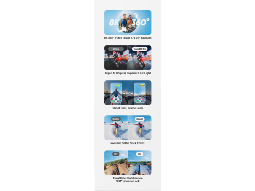 Insta360 X5 360 Action Camera Essentials Bundle