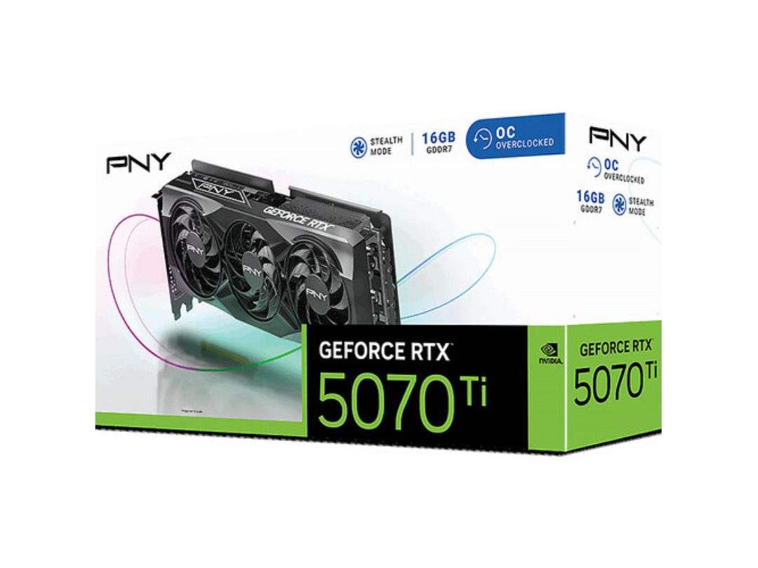 Buy PNY RTX 5070 Ti OC 16GB GDDR7 – DLSS 4, ARGB Triple-Fan GPU in Qatar