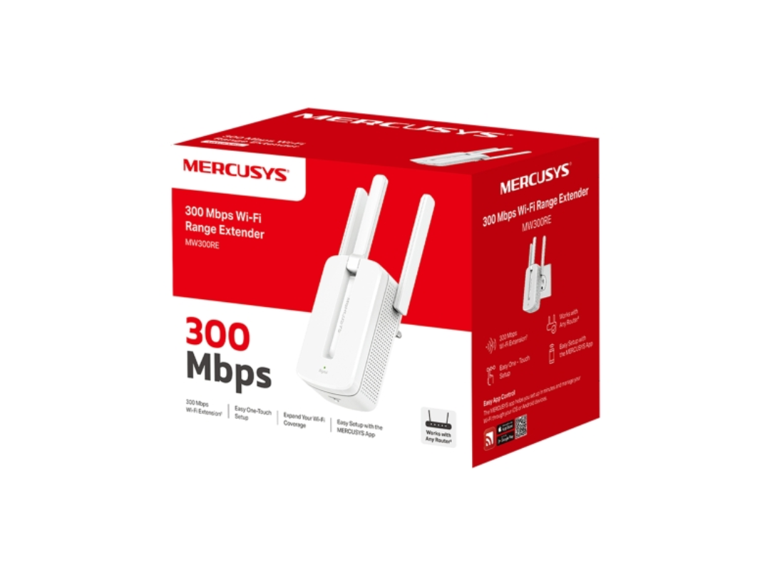 Buy Mercusys MW300RE WiFi Extender – 300Mbps, 2.4GHz, in Qatar