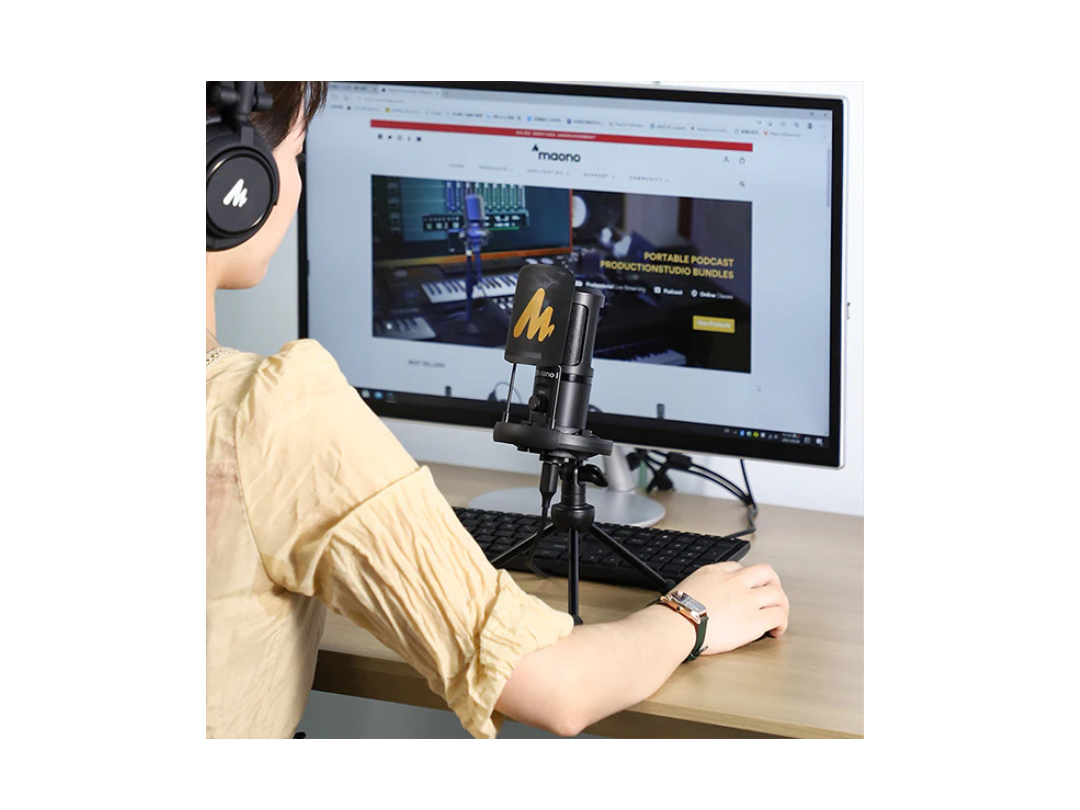 MAONO PM461TR USB Gaming Microphone, PC Computer Condenser Mic with Gain for Recording, Podcasting, Streaming, YouTube, Twitch, Skype, Compatible with PS5 PS4 Mac Laptop Desktop (PM461TR)