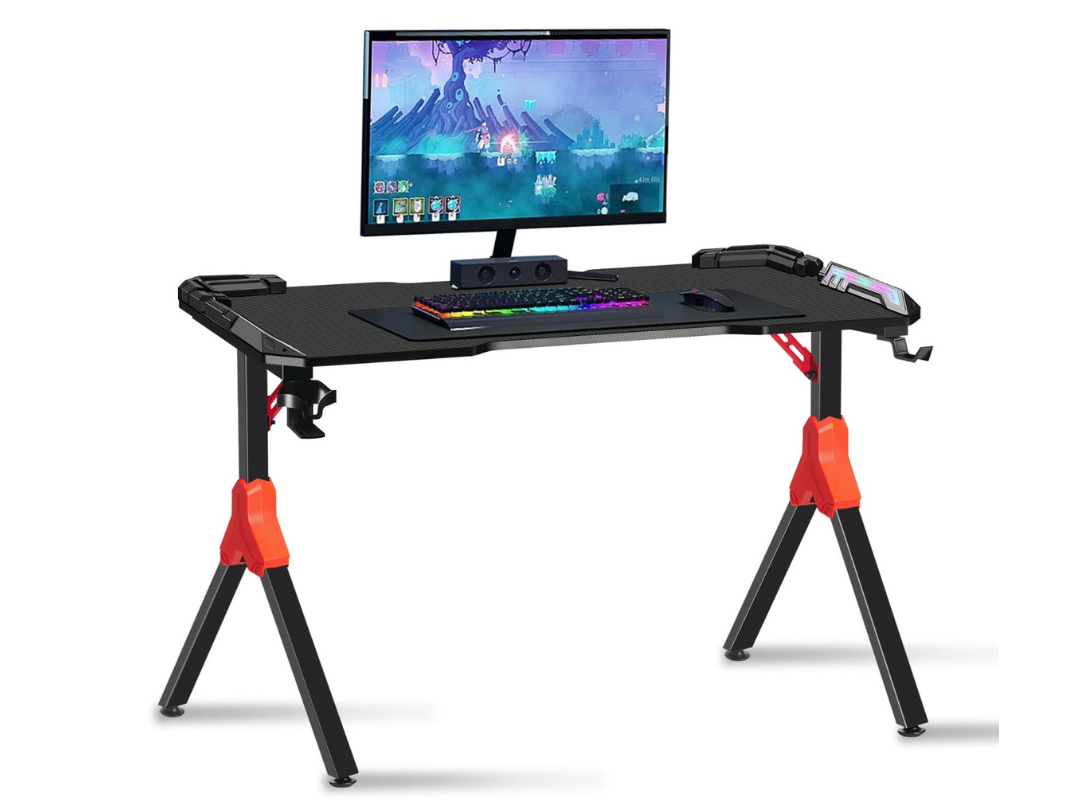 1.2m LED Gaming Desk with Cup Holder & Headphone Hook - Qatar