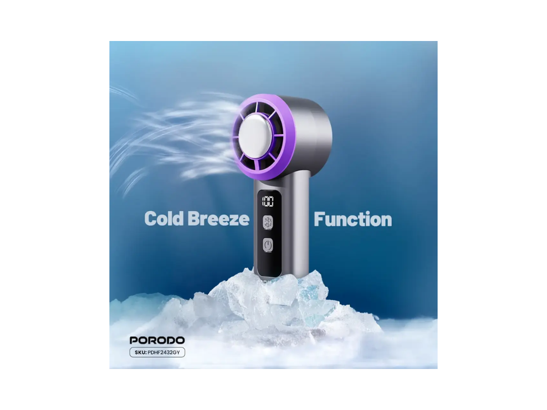 Buy Porodo Frostwave Portable Cooling Fan – Gray | in Qatar 