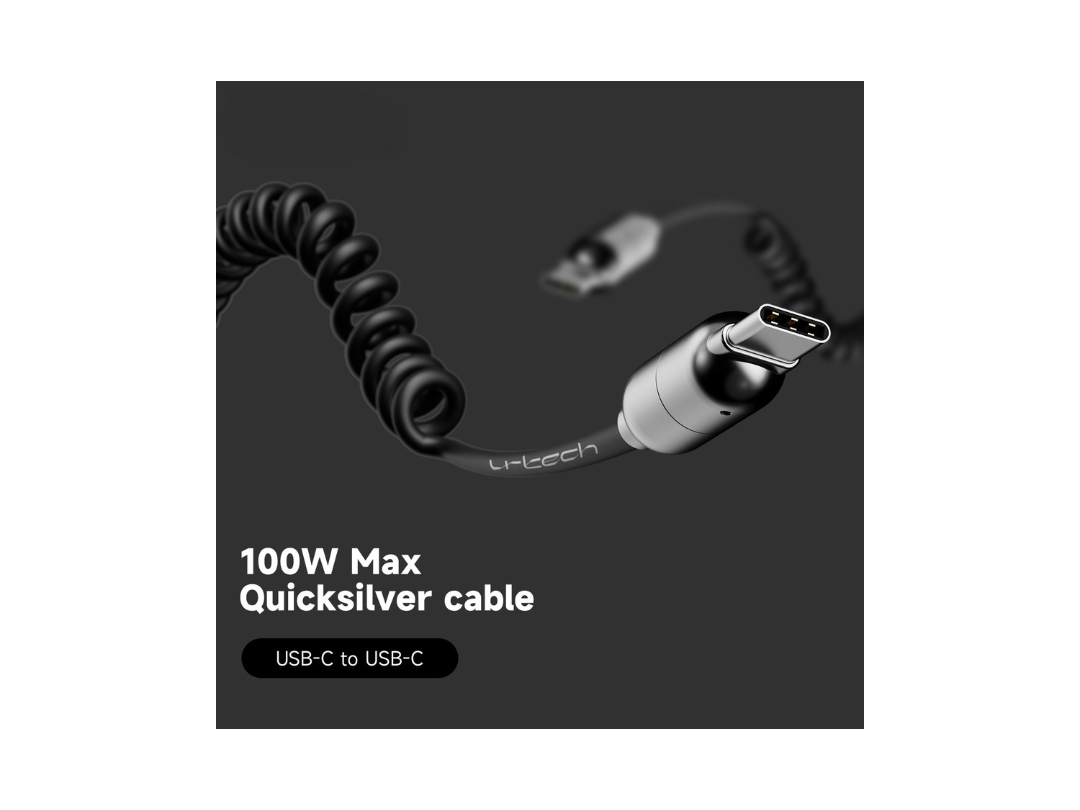 Buy URTECH 100W USB-C Spring Cable | LED | in Qatar