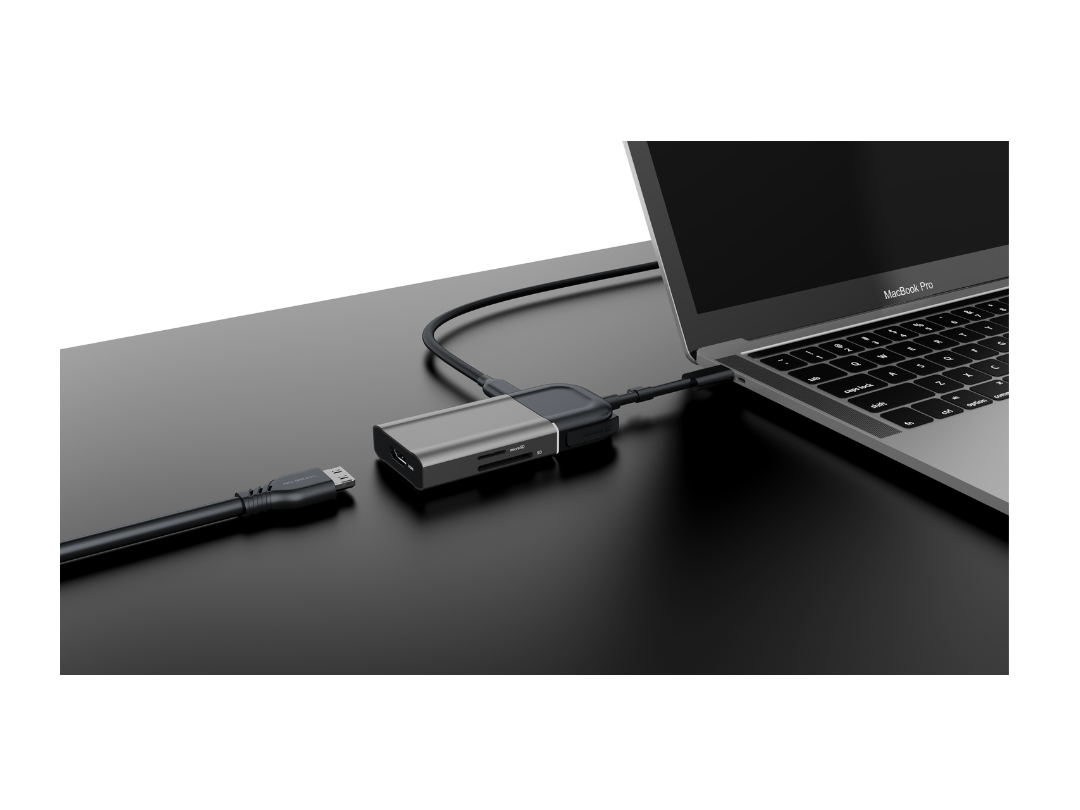 Buy URTECH 6-in-1 USB-C Hub | 4K HDMI + Privacy Switch | in Qatar