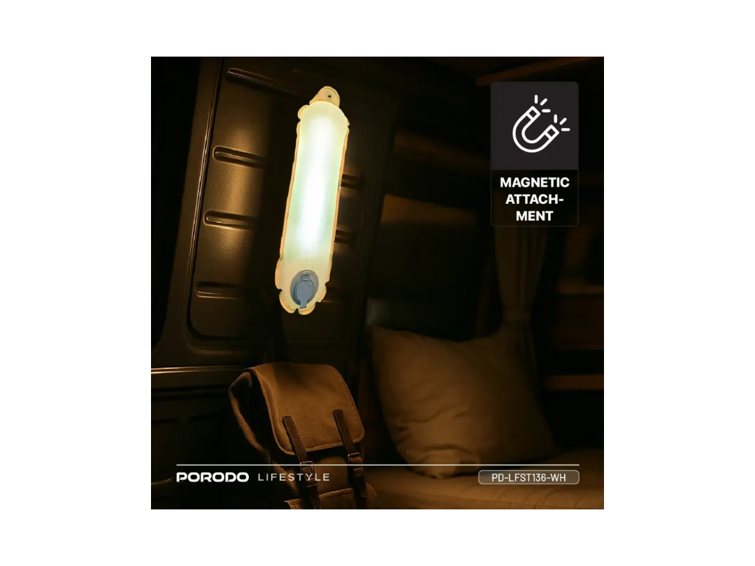 Porodo Lifestyle Inflatable IP66 120LM Outdoor Magnetic Camping Tube Light 2000mAh With Air Pump White (PD-LFST136-WH) Porodo Lifestyle Inflatable IP66 120LM Outdoor Magnetic Camping Tube Light 2000mAh With Air Pump White (PD-LFST136-WH)