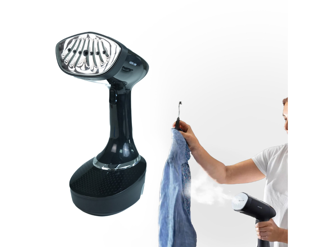 Green Lion1500W Garment Steamer with 300ML Water Tank and 15 Seconds Rapid Heating,  Steam Mate X – Black