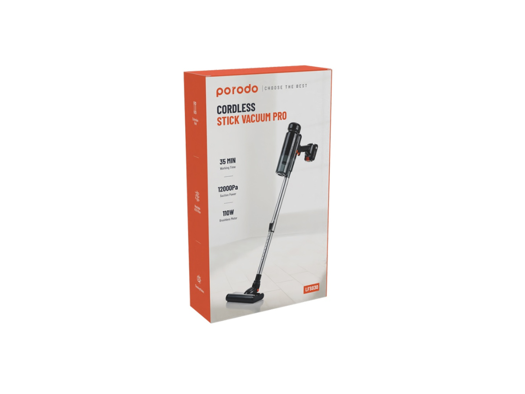 Porodo LifeStyle Cordless Stick Vacuum Pro – Black | Qatar Delivery