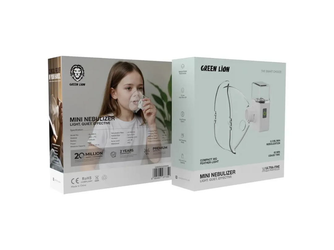 Buy Green Lion Mini Nebulizer – White | Portable Inhaler in Qatar