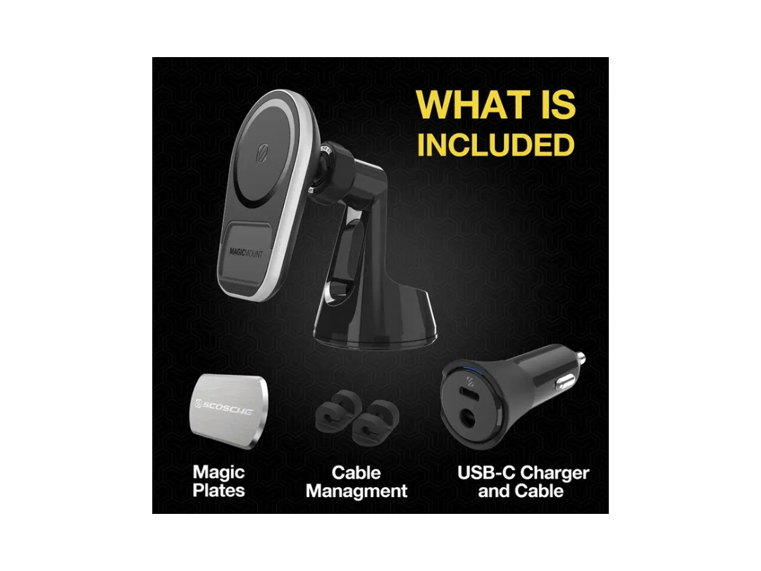 SCOSCHE MagicMount Pro Charge5 Wireless Car Charger MagSafe Compatible