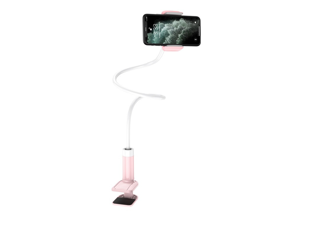 Hoco Mobile Phone Stand – Pink & White Adjustable Desk Holder