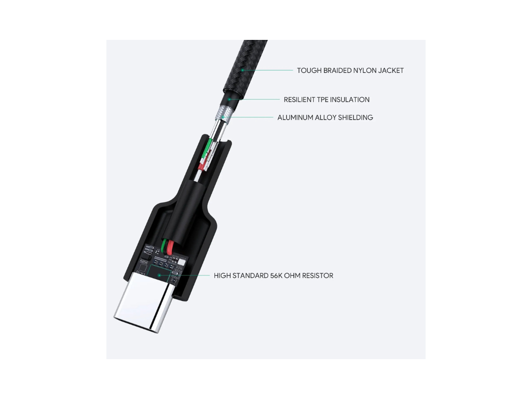 Buy Aukey USB2.0 A to C Braided Nylon Cable 0.9m in Qatar