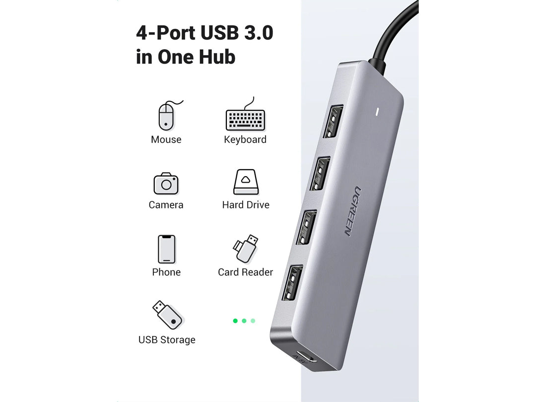 uGreen 70336 USB Type-C to 4 Port USB 3.0 Hub CM219-70336