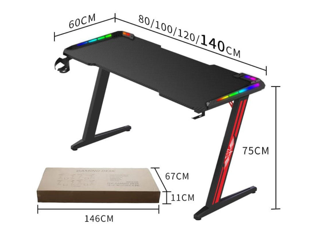 E-Sport 140CM Gaming Table ZDL3-1400 with Cup Holder & Hook - Qatar